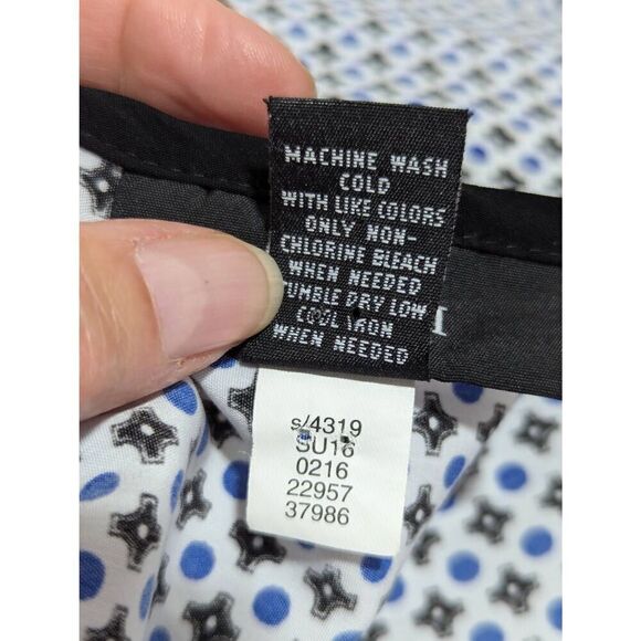 Alfani Women's Black & White Blue Abstract Pattern Short-Sleeve Shift Dress Size - Picture 6 of 6